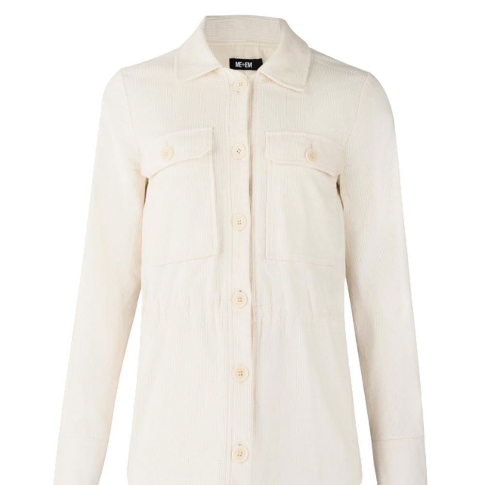 Me+Em ivory cord shirt jacket, sz 12